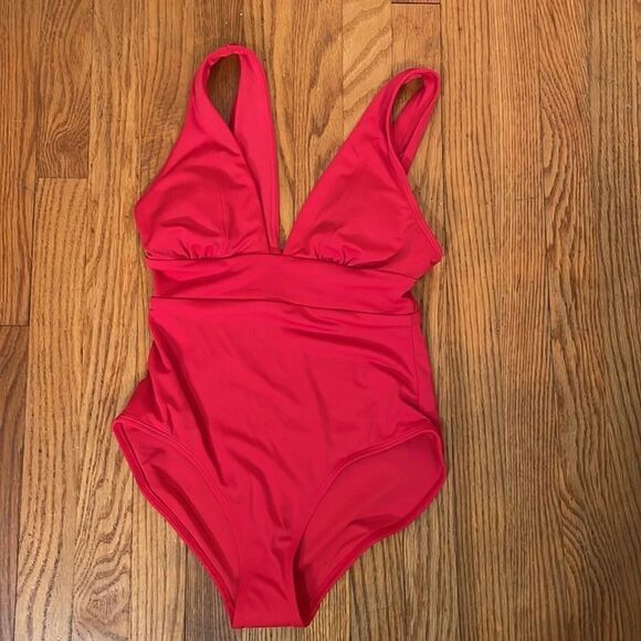 Andie The Mykonos One Piece LT Swimsuit Cherry Red Size S tall NWT - Picture 3 of 7